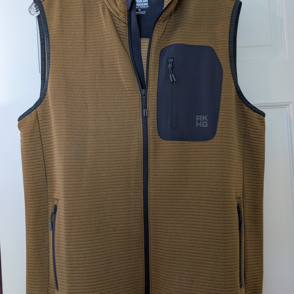 Duluth Trading Co AKHG Tan Vest with Gray Details